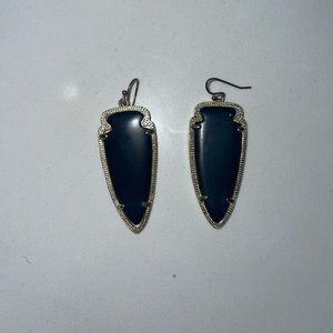 Kendra Scott Black Arrowhead Earrings